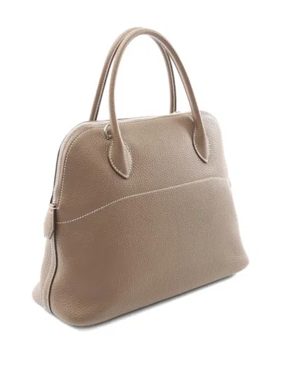 Pre-owned Hermes 2019 Bolide 31 Leather Handbag In Neutral