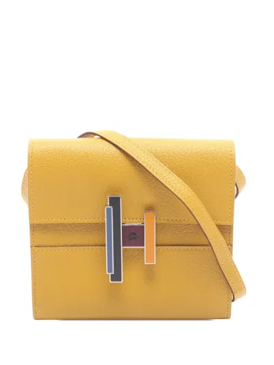 Pre-owned Hermes 2019 Chevre Cinhetic To Go Wallet Crossbody Bag In Yellow