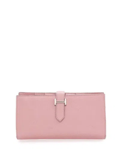 Pre-owned Hermes 2019 Chevre Mysore Bearn Wallet Long Wallets In Pink