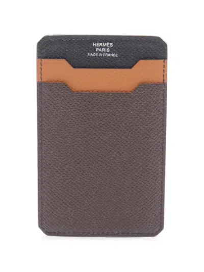 Pre-owned Hermes 2019 City 3cc Card Case In Brown