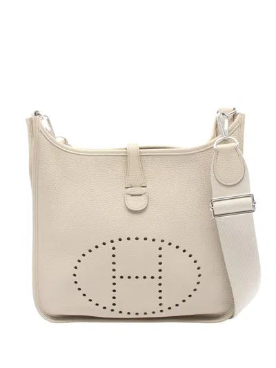 Pre-owned Hermes 2019 Clemence Evelyne Iii Pm Crossbody Bag In Neutral