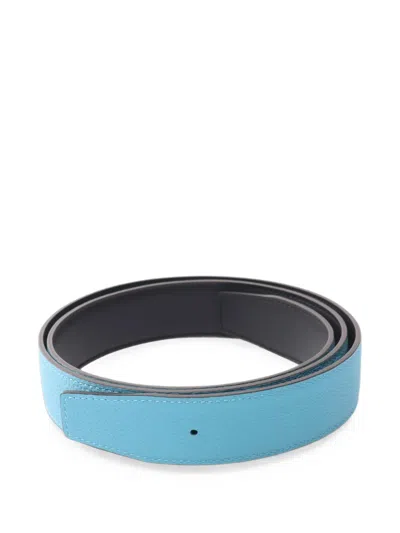 Pre-owned Hermes 2019 Constance H-belt Reversible Belt In Blue