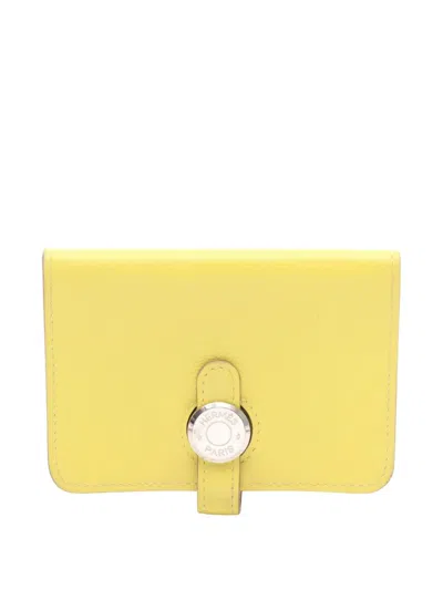 Pre-owned Hermes 2019 Dogon Card Holder In Yellow
