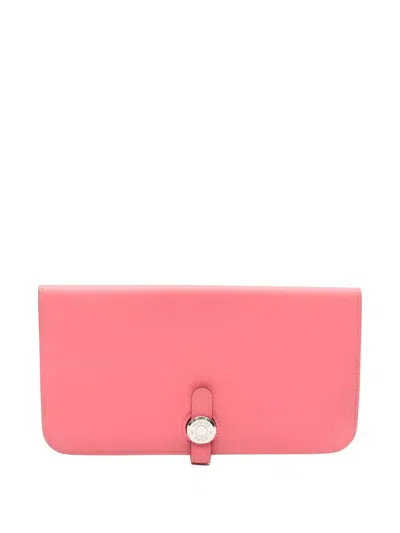 Pre-owned Hermes 2019 Dogon Wallet In Pink