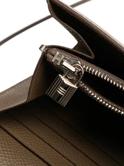 Pre-owned Hermes 2019 Epsom Kelly Longue Wallet Long Wallets In Brown