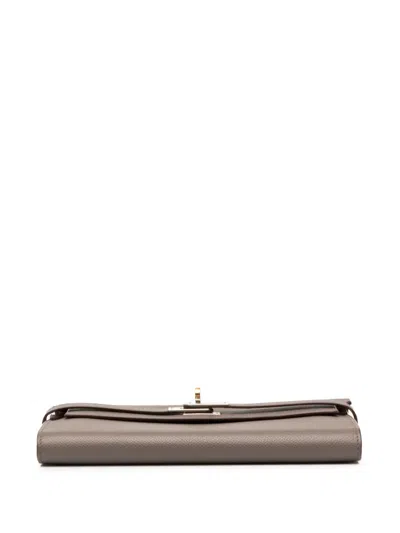 Pre-owned Hermes 2019 Epsom Kelly Wallet Long Wallets In Brown