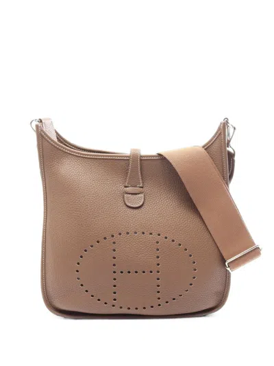 Pre-owned Hermes 2019 Evelyn 3 Troyes Pm Shoulder Bag In Brown