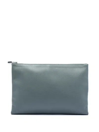 Pre-owned Hermes 2019 Evercolor Atout Pouch 26 Clutch Bag In Gray