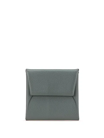 Pre-owned Hermes 2019 Evercolor Bastia Coin Pouch In Grey