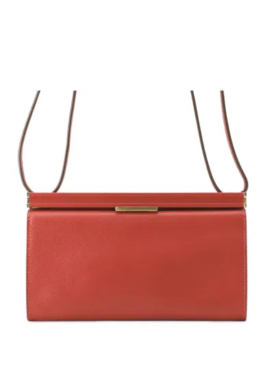 Pre-owned Hermes 2019 Evergrain Clic H 21 Crossbody Bag In Red