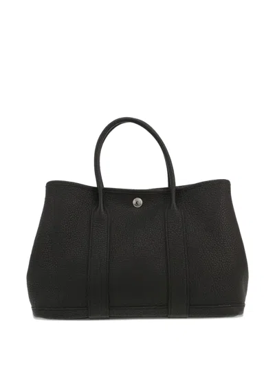 Pre-owned Hermes 2019 Garden Party Leather Tote Bag In Black