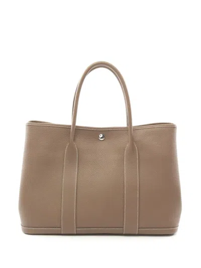 Pre-owned Hermes 2019 Garden Party Pm Handbag In Neutrals