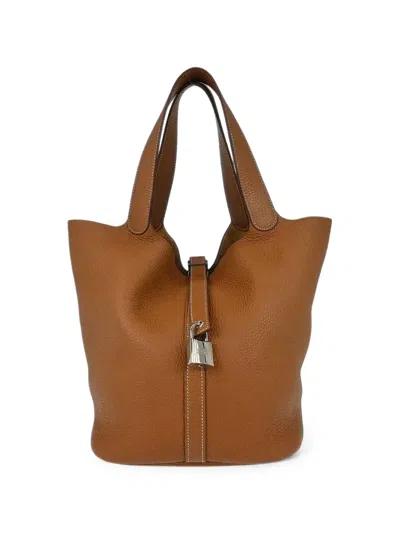 Pre-owned Hermes 2019 Gm Picotin Lock Tote Bag In Brown