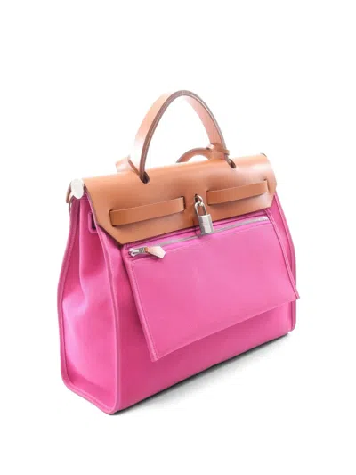 Pre-owned Hermes 2019 Herbag Zip Pm Handbag In Pink