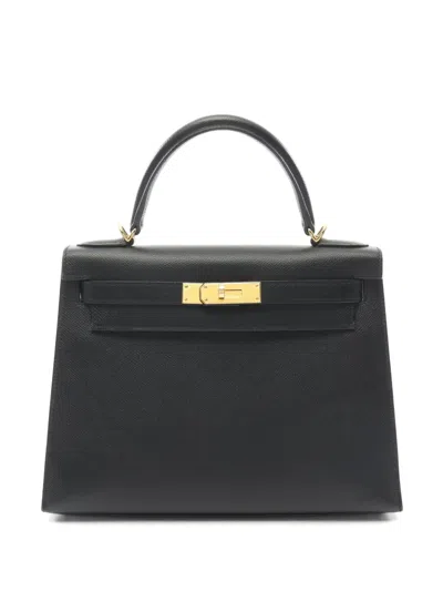 Pre-owned Hermes 2019 Kelly 28 Handbag In Black