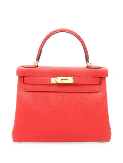 Pre-owned Hermes 2019 Kelly 28 Tote Bag In Red