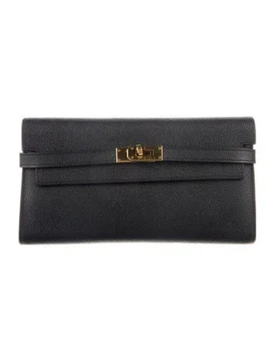 Pre-owned Hermes 2019 Kelly Classic Wallet In Black