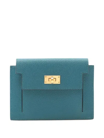 Pre-owned Hermes 2019 Kelly Coin Purse In Green