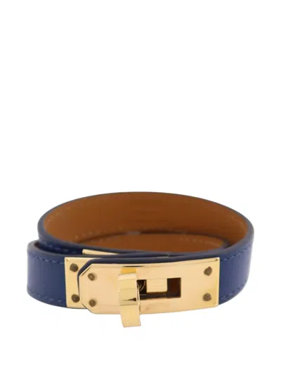 Pre-owned Hermes 2019 Kelly Double T1 Bracelet In Gold