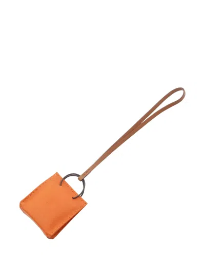 Pre-owned Hermes 2019 Leather Bag Charm In Orange