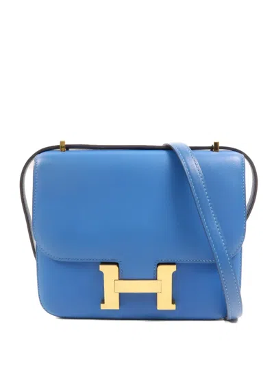 Pre-owned Hermes 2019 Mini Constance Shoulder Bag In Blue