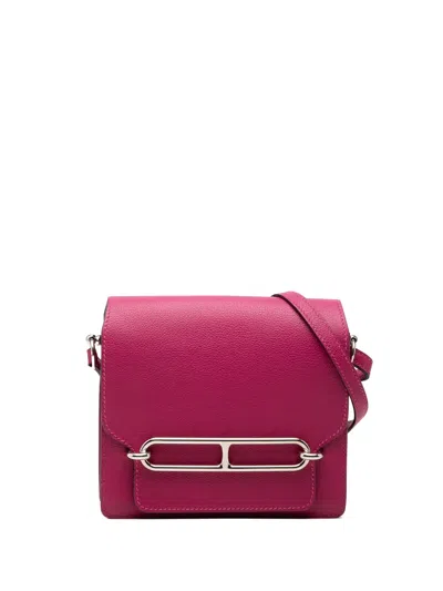 Pre-owned Hermes 2019 Mini Evercolor Sac Roulis 18 Crossbody Bag In Pink