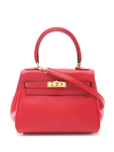 Pre-owned Hermes 2019 Mini Kelly Two-way Handbag In Red