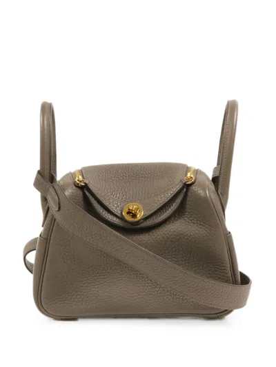 Pre-owned Hermes 2019 Mini Lindy Tote Bag In Grey