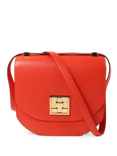Pre-owned Hermes 2019 Mosaique Au 24 Leather Shoulder Bag In Red