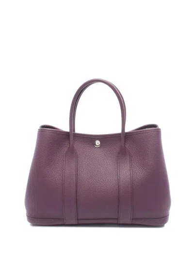 Pre-owned Hermes 2019 Negonda Garden Party 30 Tote Bag In Purple