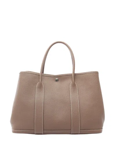 Pre-owned Hermes 2019 Negonda Garden Party 36 Tote Bag In Brown