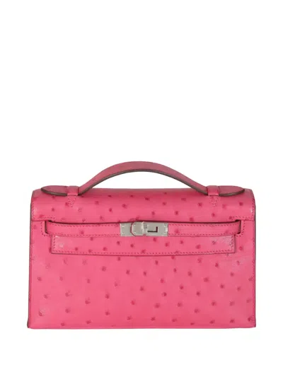 Pre-owned Hermes 2019 Ostrich Kelly Pochette Bag