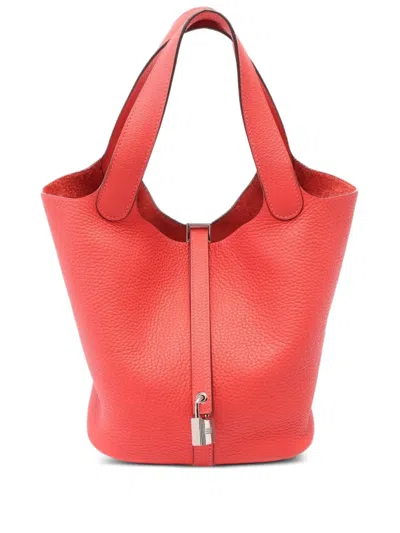 Pre-owned Hermes 2019 Picotin Mm Handbag In Red