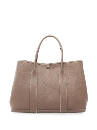 Pre-owned Hermes 2019 Pm Garden Party Tote Bag In Brown