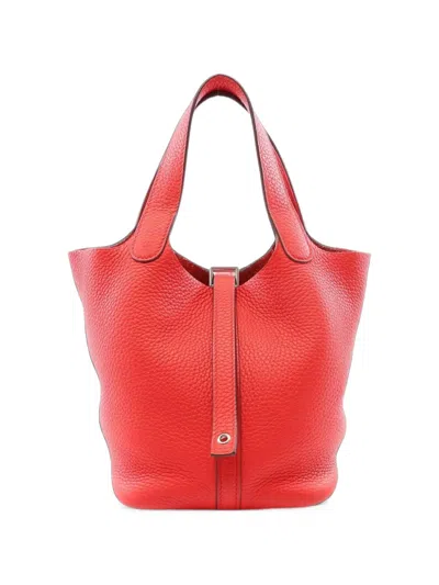 Hermes 2019 Pm Picotan Lock Bucket Bag In Red