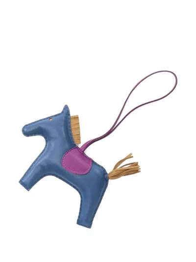 Pre-owned Hermes 2019 Rodeo Gm Horse Charm In Blue