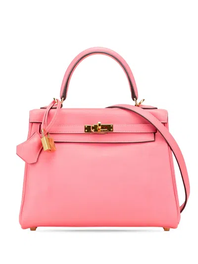 Pre-owned Hermes 2019 Swift Kelly Ii Retourne 25 Satchel In Pink