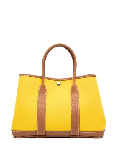 Pre-owned Hermes 2019 Toile And Negonda Garden Party 30 Tote Bag