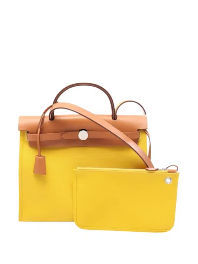 Pre-owned Hermes 2019 Toile Herbag Zip 31 Satchel In Yellow