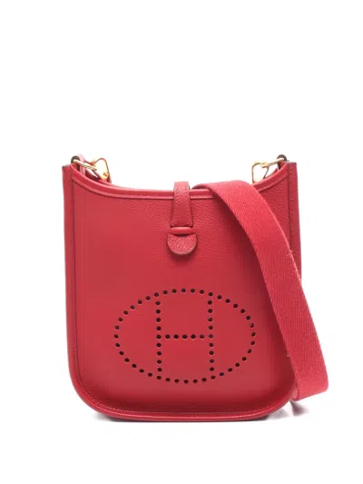 Pre-owned Hermes 2019 Tpm Evelyne Shoulder Bag In Red