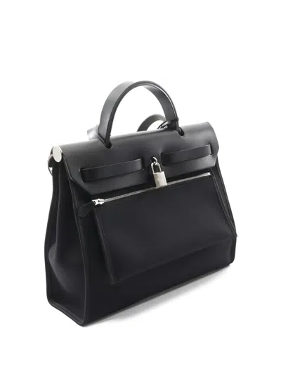 Pre-owned Hermes 2019 Zip Herbag Pm Tote Bag In Black