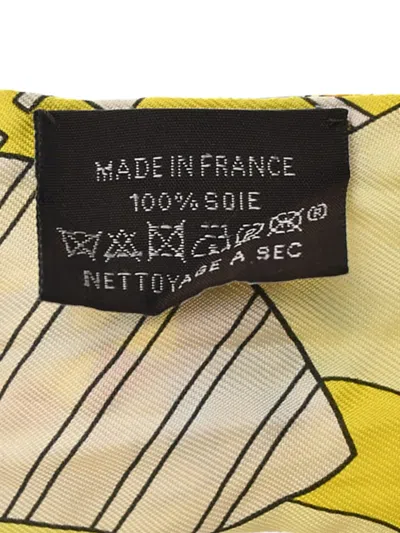 Pre-owned Hermes 2019-2020 Les Murmures De La Foret Silk Twilly Scarf Scarves In 黄色
