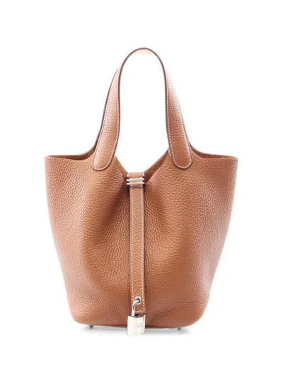 Pre-owned Hermes 2020 18 Picotan Lock Tote Bag In Neutral