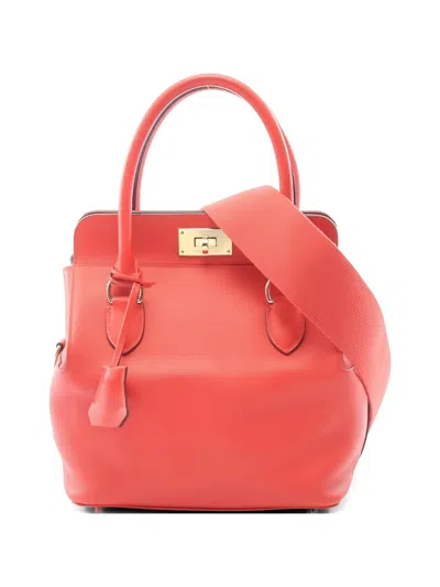 Pre-owned Hermes 2020 20 Toolbox Handbag In Red