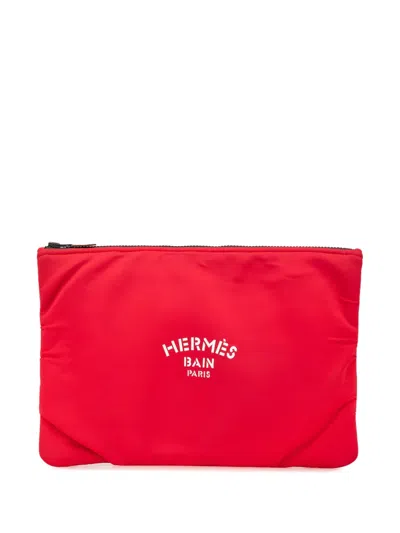 Pre-owned Hermes 2020-2024 Large Neobain Case Pouch In Red