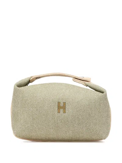 Pre-owned Hermes 2020-2024 Large Wool Bride A Brac H Natte Case Vanity Bag