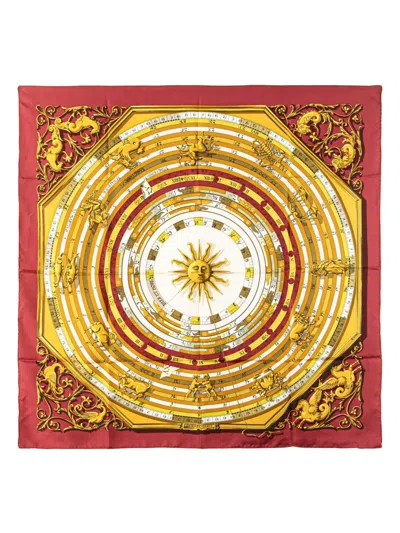 Pre-owned Hermes 2020-2025 Astrologie Dies Et Hore Silk Scarf 90 Scarves