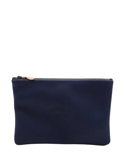 Pre-owned Hermes 2020-2025 Medium Neoprene Neobain Case Clutch Bag In Blue