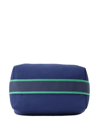 Pre-owned Hermes 2020-2025 Small Toile Bride A Brac Case Vanity Bag In Blue