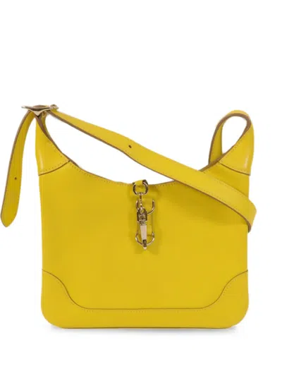 Pre-owned Hermes 2020 24 Trim Duo Shoulder Bag In Yellow